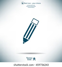 Pencil icon, flat design