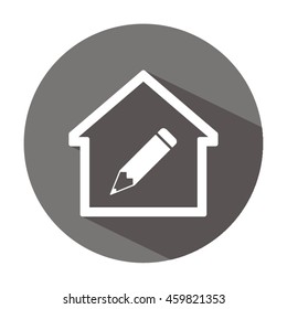Pencil icon. Flat design.
