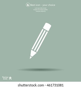 Pencil icon, flat design