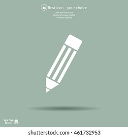 Pencil icon, flat design