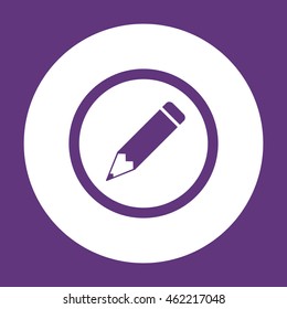 Pencil icon. Flat design.
