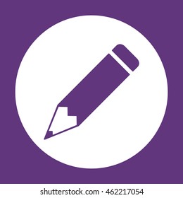 Pencil icon. Flat design.