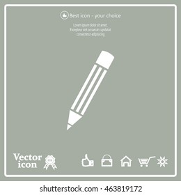 Pencil icon, flat design