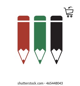 Pencil icon. Flat design.