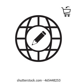 Pencil icon. Flat design.