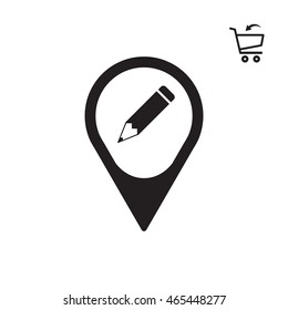 Pencil icon. Flat design.