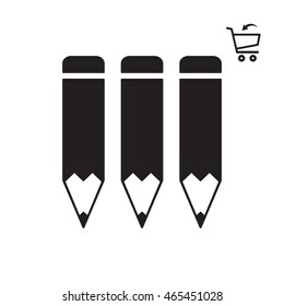 Pencil icon. Flat design.