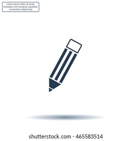 Pencil icon, flat design