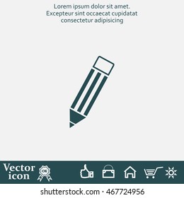 Pencil icon, flat design