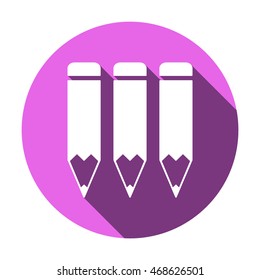 Pencil icon. Flat design.