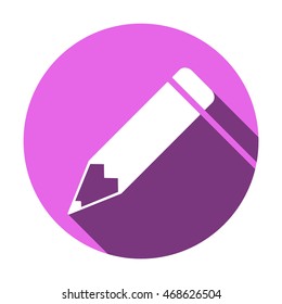Pencil icon. Flat design.
