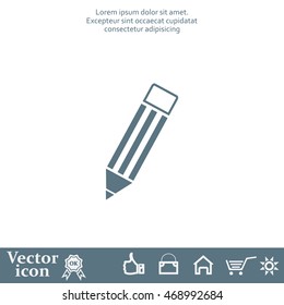 Pencil icon, flat design