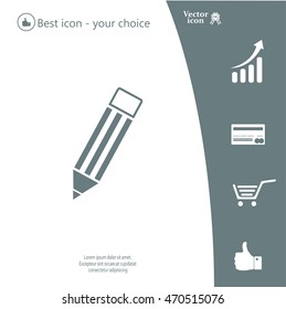 Pencil icon, flat design