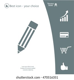 Pencil icon, flat design