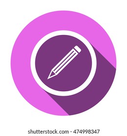 Pencil  icon. Flat design.