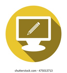 Pencil  icon. Flat design.