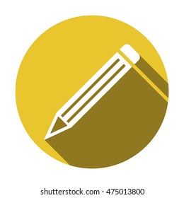 Pencil  icon. Flat design.