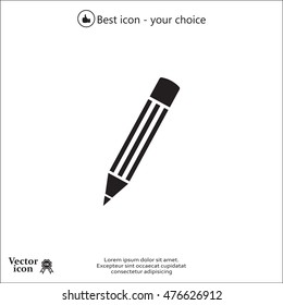 Pencil icon, flat design