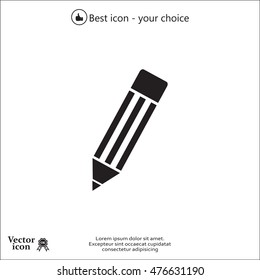 Pencil icon, flat design