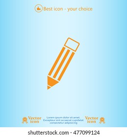 Pencil icon, flat design