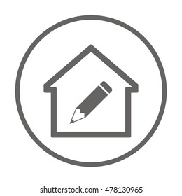Pencil icon. Flat design.