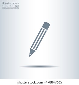 Pencil icon, flat design