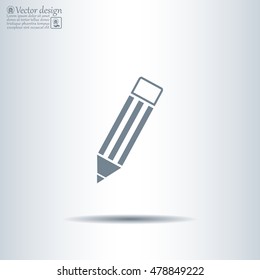 Pencil icon, flat design