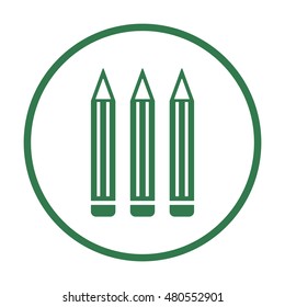 Pencil  icon. Flat design.