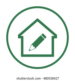 Pencil icon. Flat design.