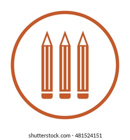 Pencil  icon. Flat design.