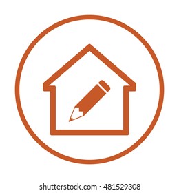 Pencil icon. Flat design.