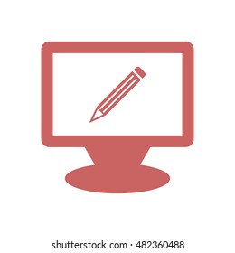 Pencil  icon. Flat design.