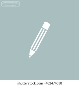 Pencil icon, flat design