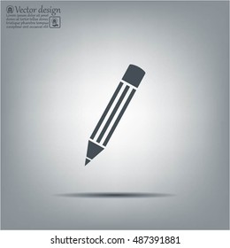 Pencil icon, flat design