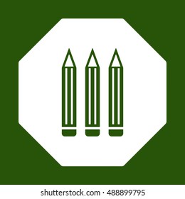 Pencil  icon. Flat design.