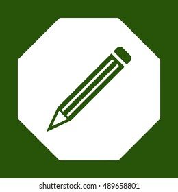 Pencil  icon. Flat design.
