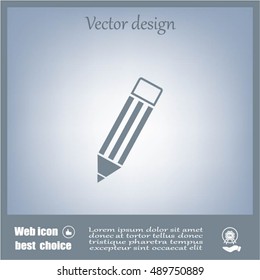 Pencil icon, flat design