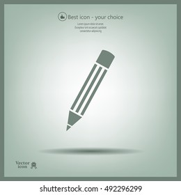 Pencil icon, flat design