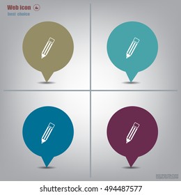 Pencil icon, flat design