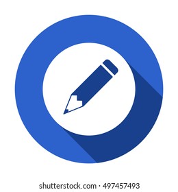 Pencil icon. Flat design.