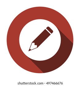 Pencil icon. Flat design.