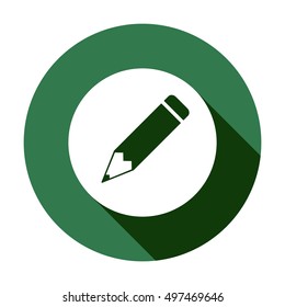 Pencil icon. Flat design.