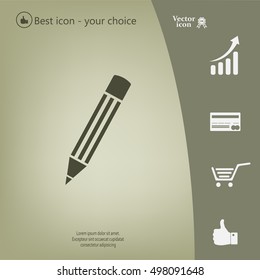 Pencil icon, flat design