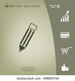 Pencil icon, flat design