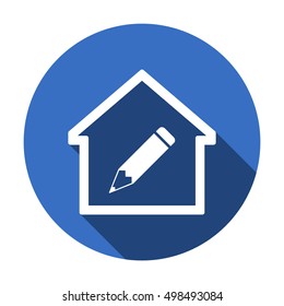 Pencil icon. Flat design.