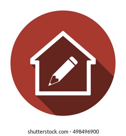Pencil icon. Flat design.