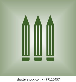 Pencil  icon. Flat design.