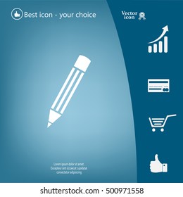 Pencil icon, flat design