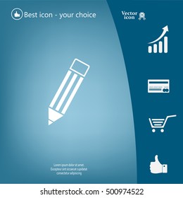 Pencil icon, flat design