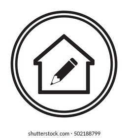 Pencil icon. Flat design.